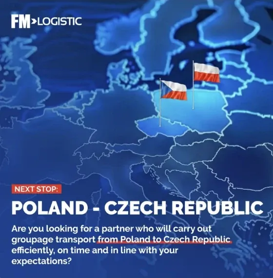 FM Logistic Central Europe creative about its expansion on the Poland–Czechia route.
