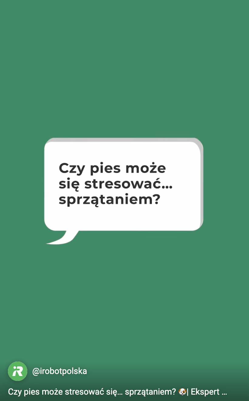 Kreacja iRobot z pytaniem „Czy pies może się stresować… sprzątaniem?”